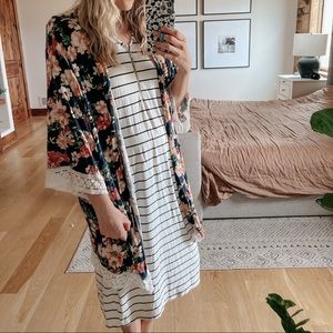 Dwell & Slumber cocoon dress/nightgown/loungewear in stripe